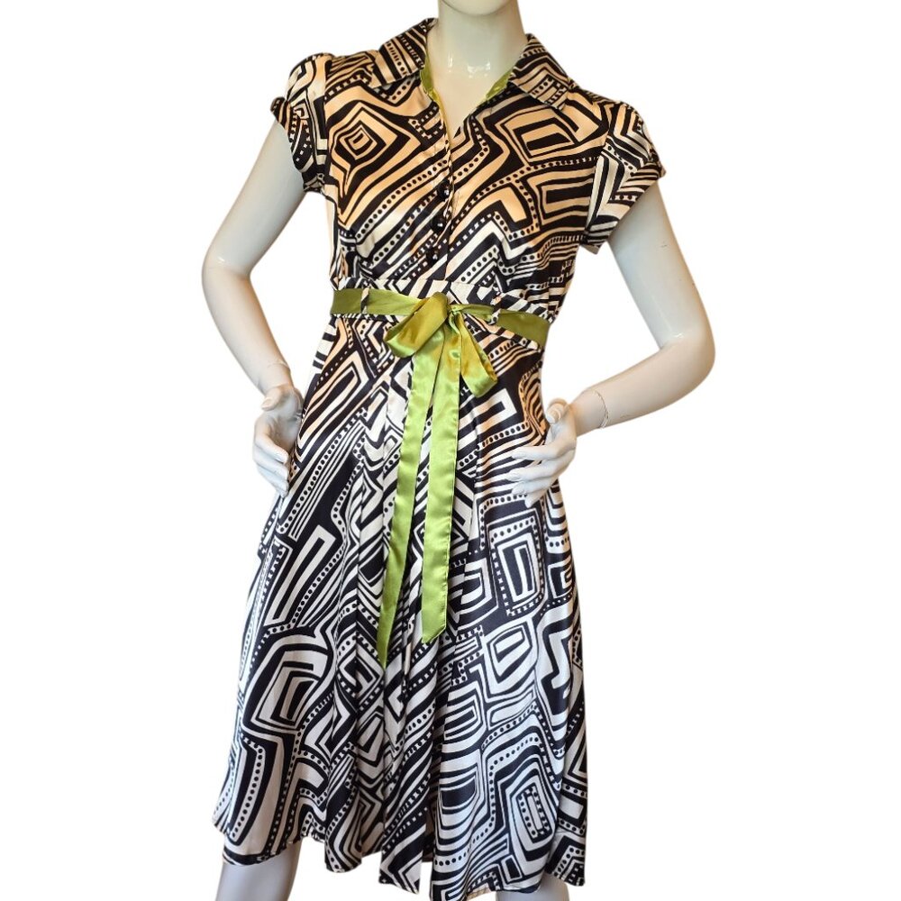 VTG Y2K Geometric Design Dress sz 4